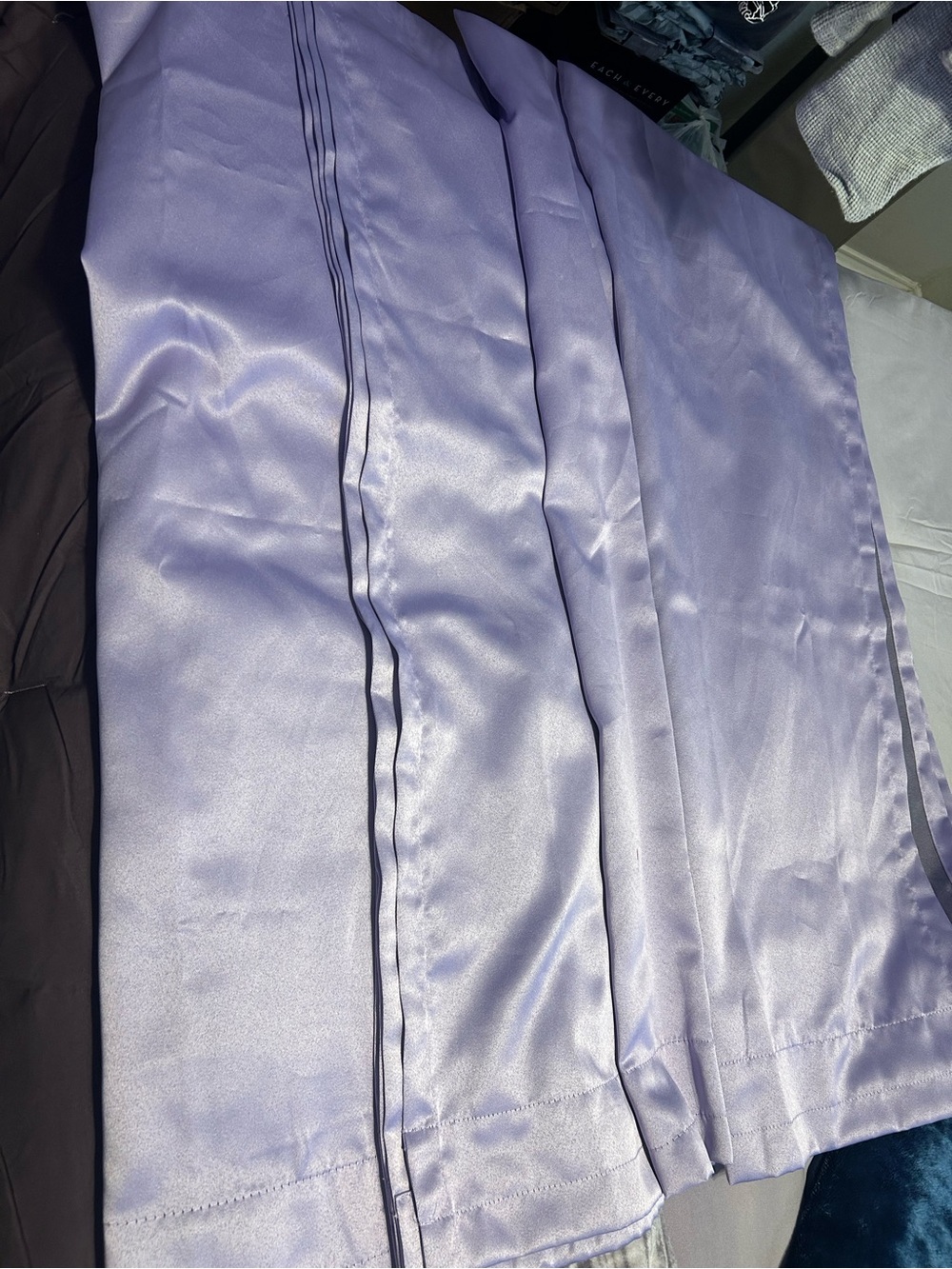 4 Satin Lavender curtains-